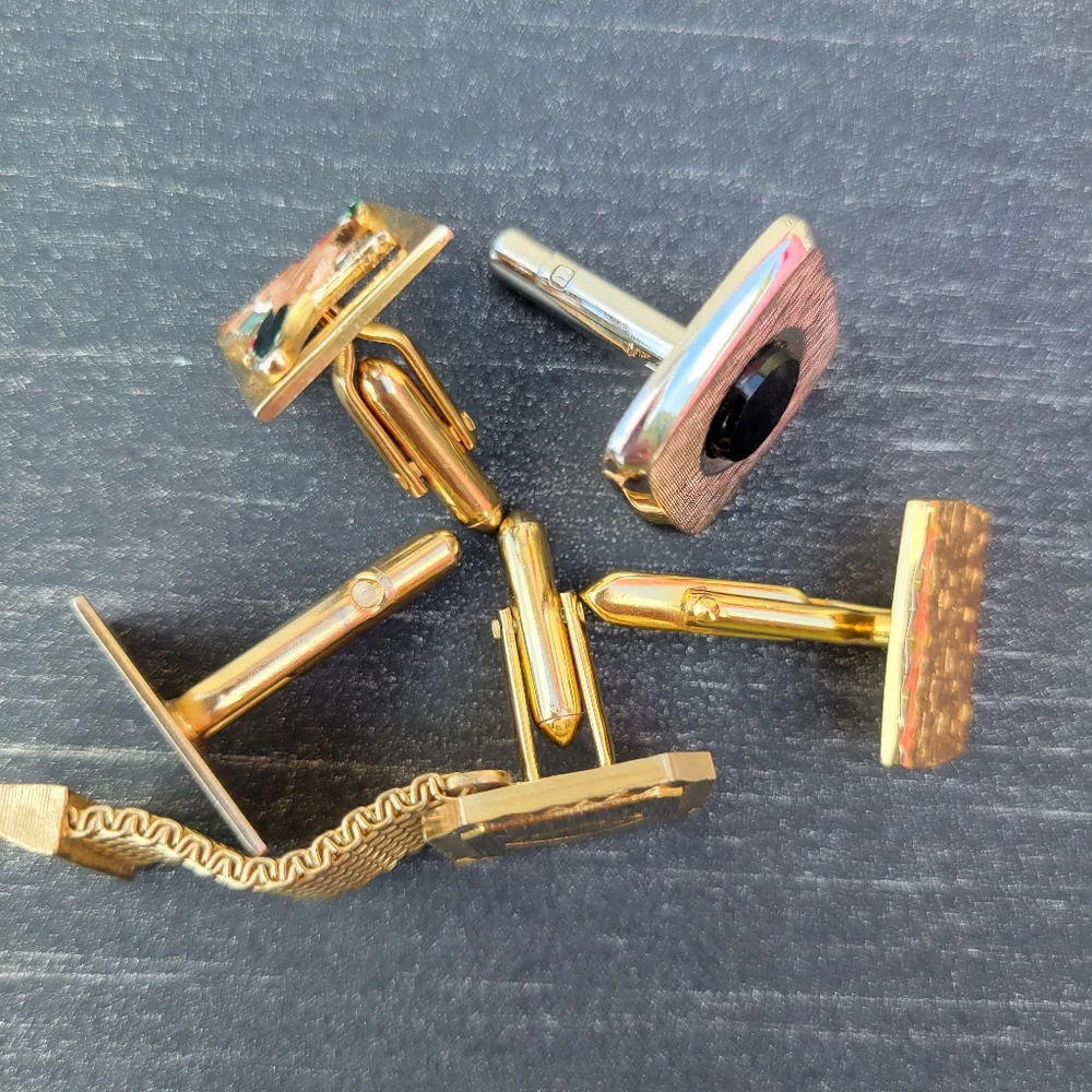 5 Non-Matching Vintage Cuff Links ~ MCM ~ Retro ~ Re-purpose ~ SWANK